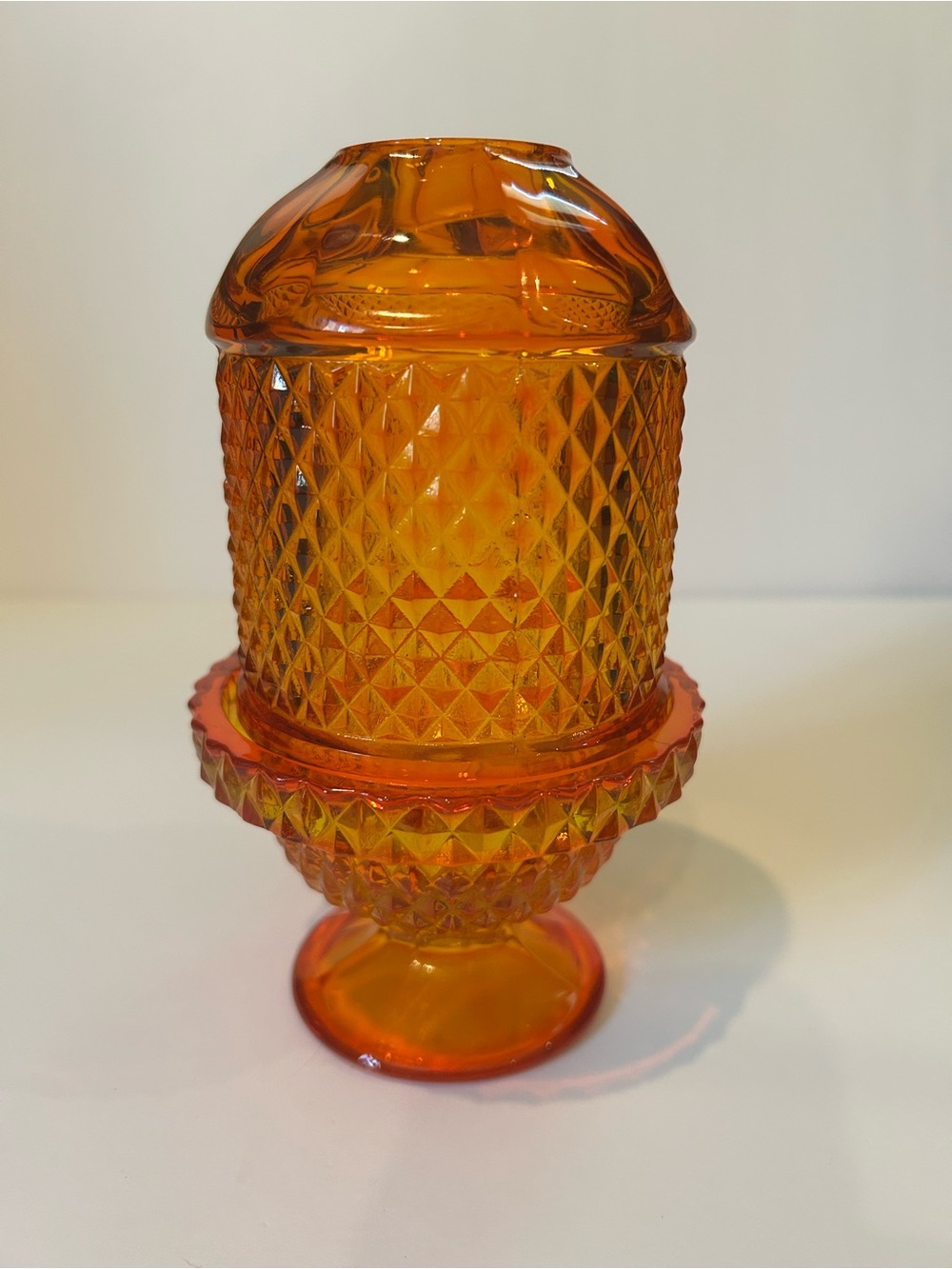 Viking Diamond Point “Glimmer” Orange/Persimmon Fairy Lamp - Picture 8 of 10
